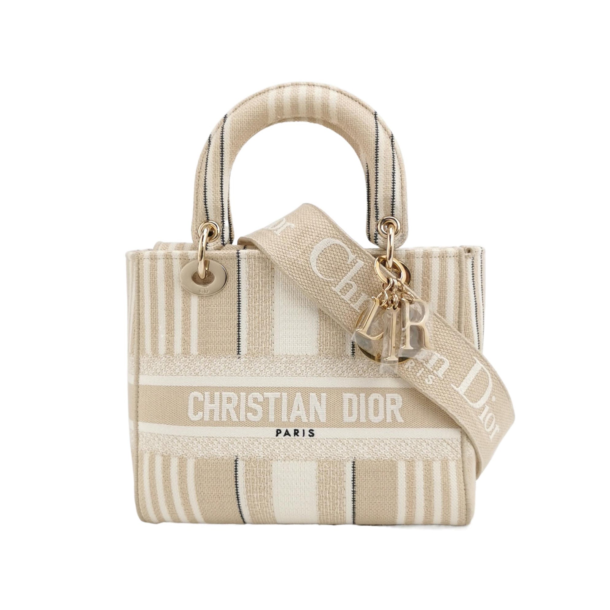Lady Dior Medium Canvas Logo Logo