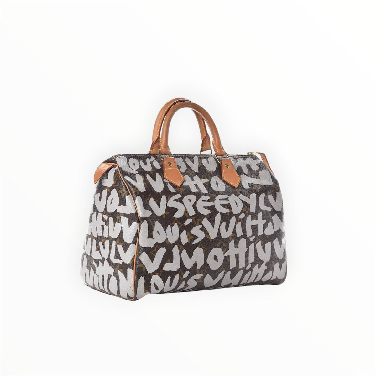 A Louis Vuitton Graffiti Speedy30 white