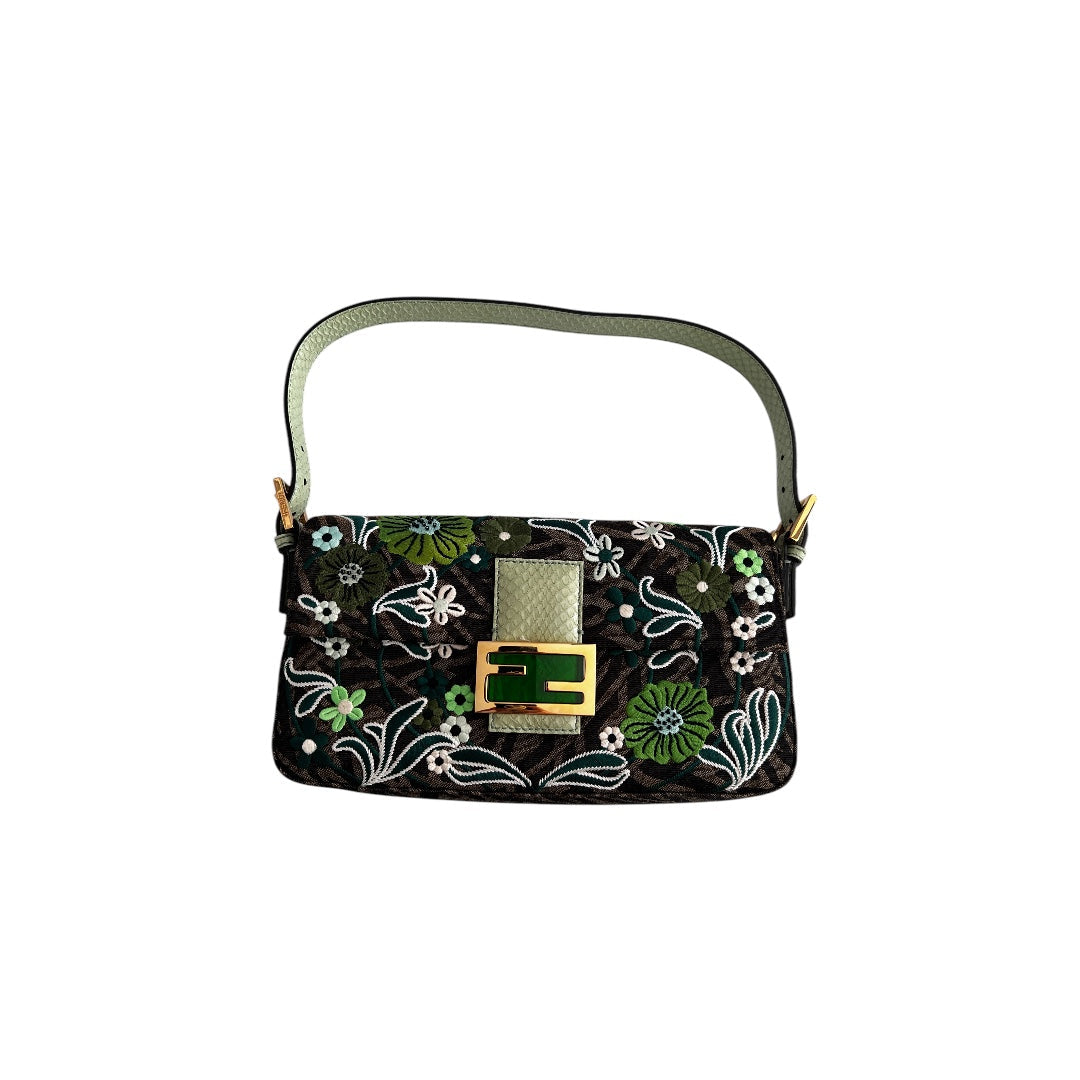 Fendi embroidered zucca baguette 1997