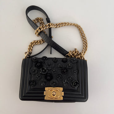 Chanel Small Camellia Boy Bag