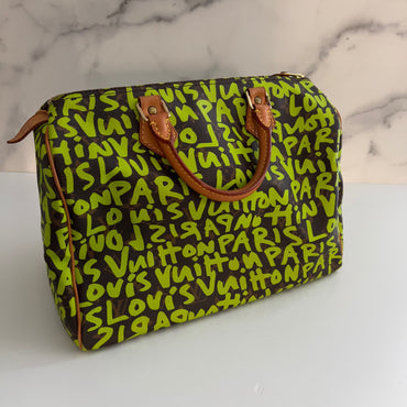 Louis Vuitton Monogram Green Graffiti Speedy 30