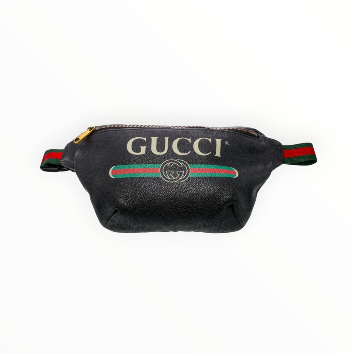A Gucci Web Belt Bag Medium Black