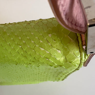 Vintage Fendi Neon Green Python Skin Baguette