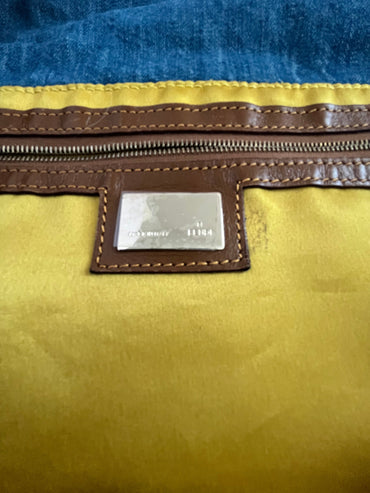 Fendi baguette denim big size shoulder bag