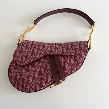 Vintage Dior Burgundy Diorissimo Saddle Bag
