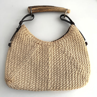 Vintage YSL Beige Raffia Mombasa Bag