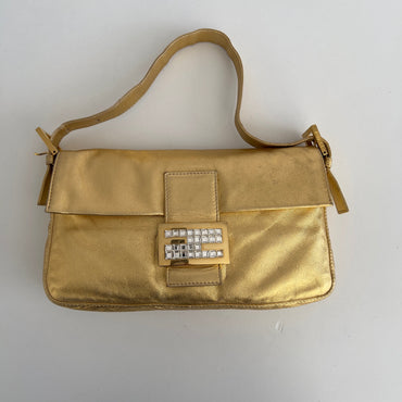 Vintage Fendi Gold Leather Baguette
