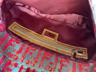 Fendi shimmering FF cloth baguette
