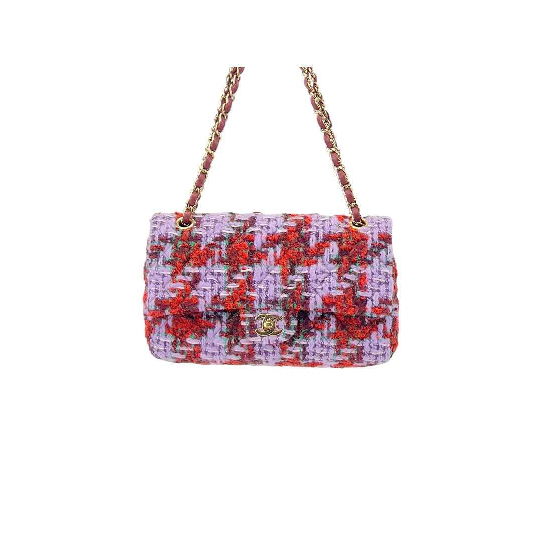 Chanel christams limited edition tweed double flap