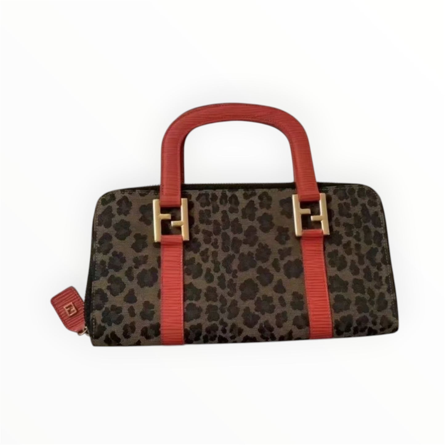 Fendi cheetah print top handle bag
