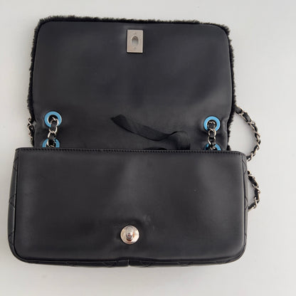 Chanel No.5 Shearling Lambskin Medium Flap Black