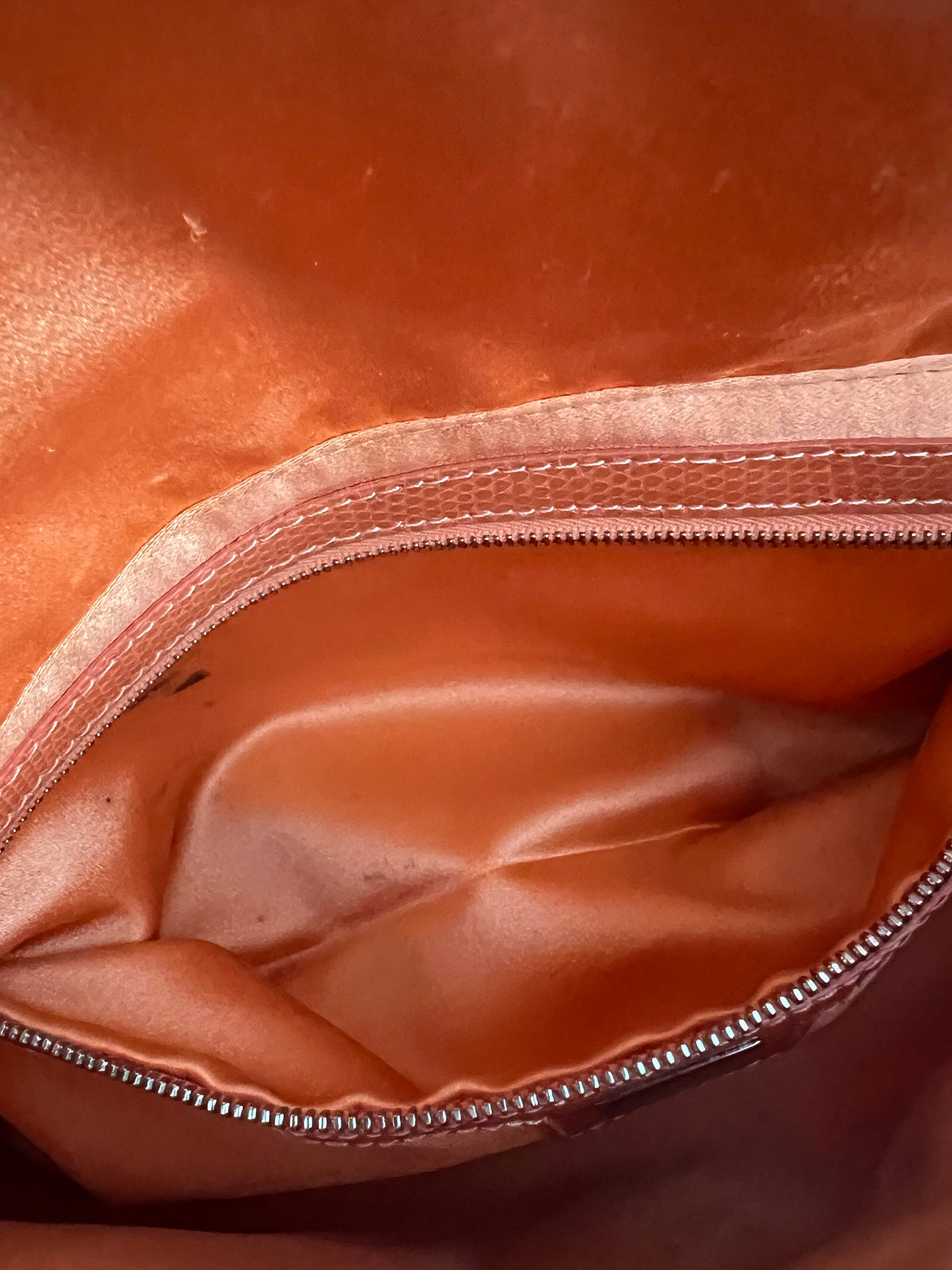Fendi orange beaded embroidered baguette