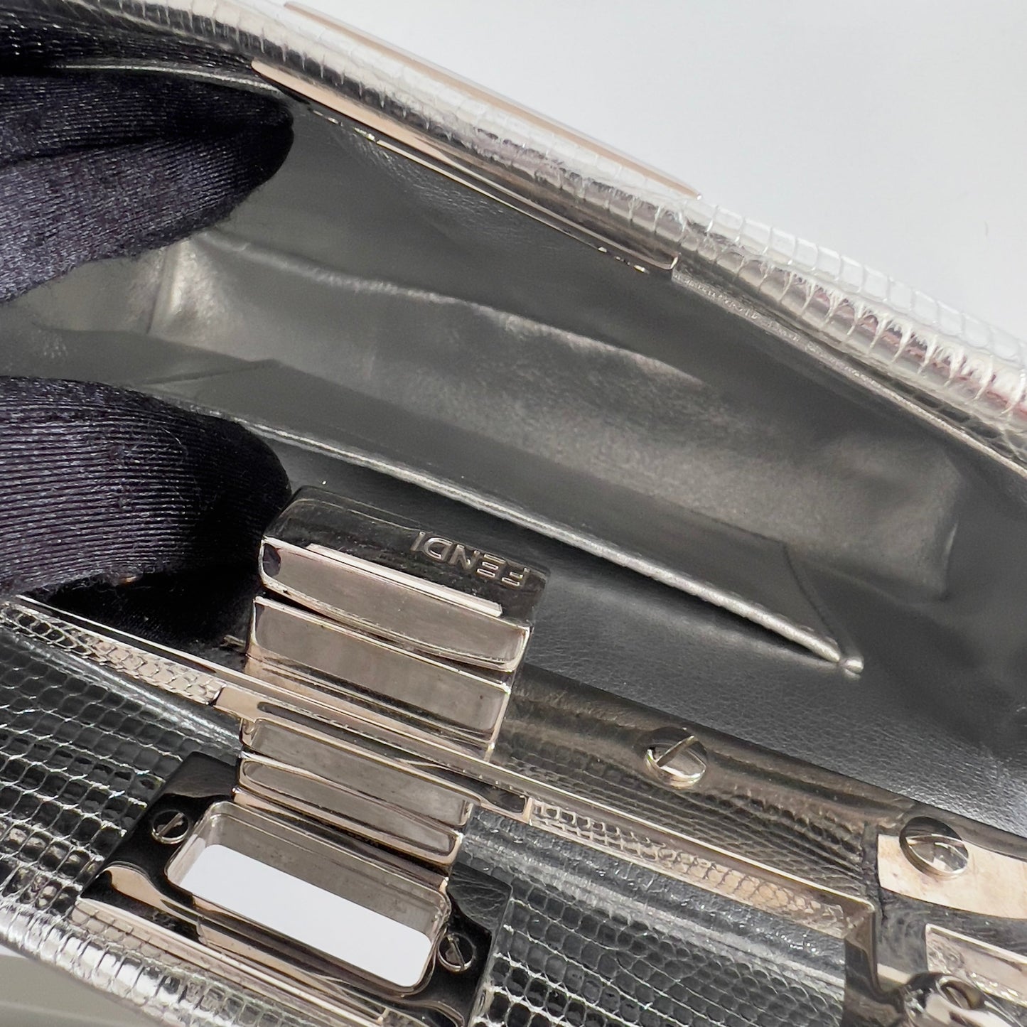 Fendi Silver Lizard Mini Peekaboo