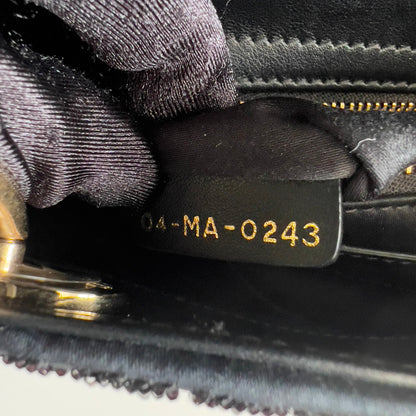 Dior Black Beaded Cannage Mini Ladydior Bag