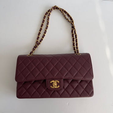 Vintage Chanel Burgundy Caviar Medium Double Flap Bag