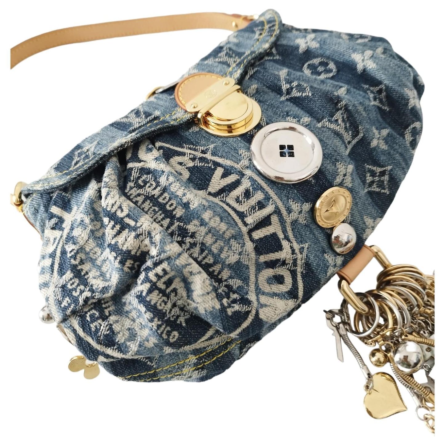 Louis Vuitton Monogram Denim Mini Pleaty Blue rare handbag