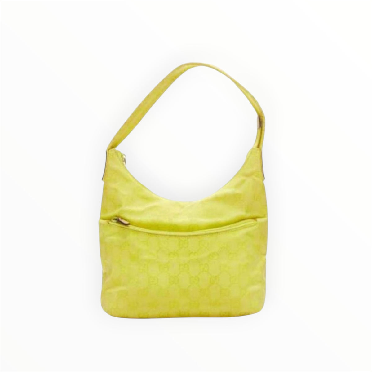 B Vintage Gucci Small Yellow GG Canva Hobo Shoulder Bag