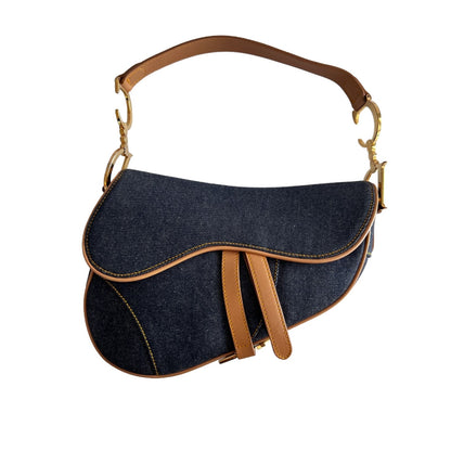 Vintage Dior denim saddle