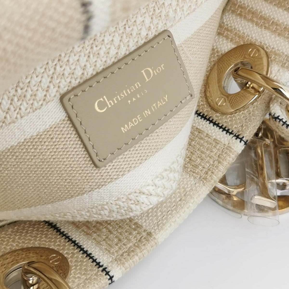 Lady Dior Medium Canvas Logo Logo