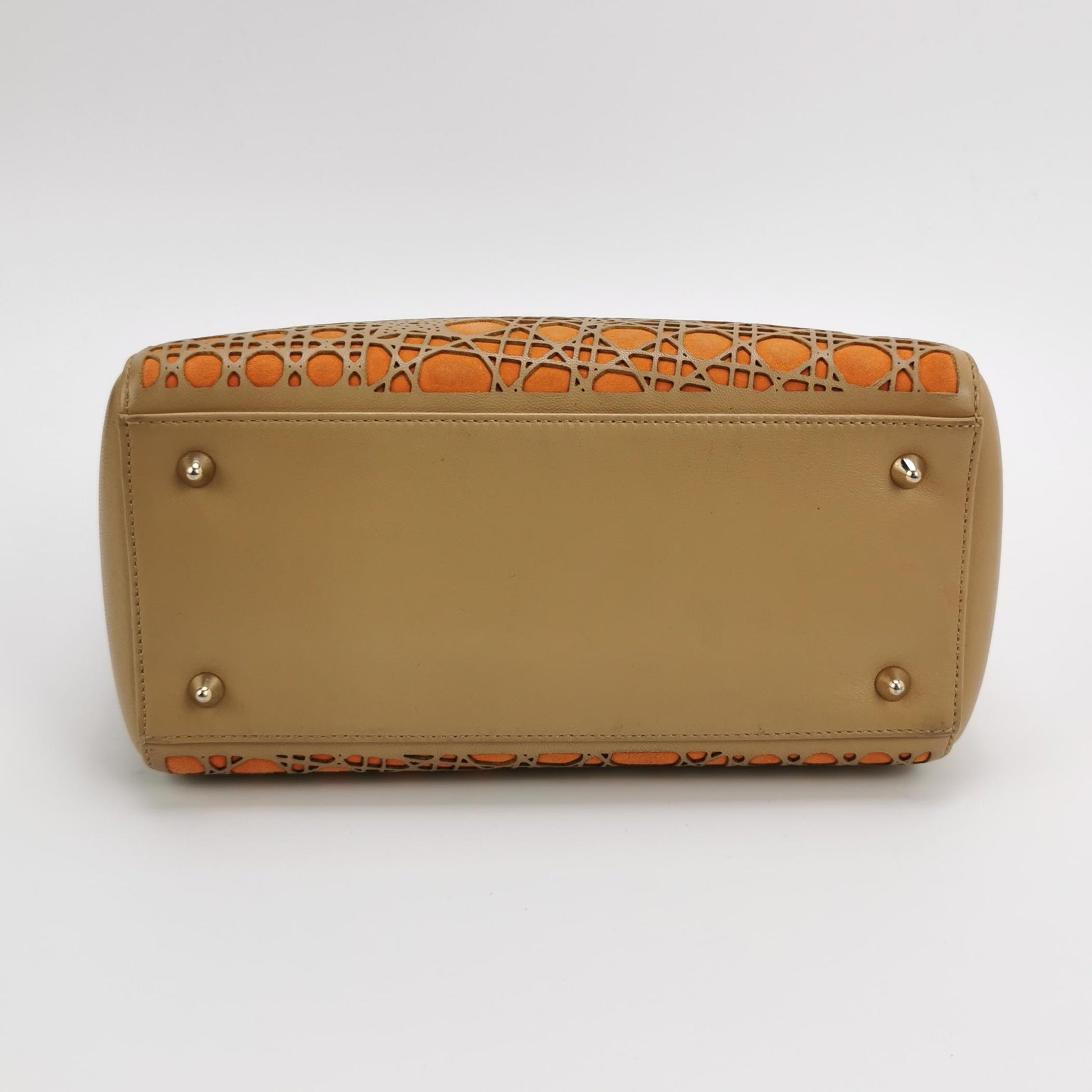 Lady Dior Medium Lambskin Suede Logo
