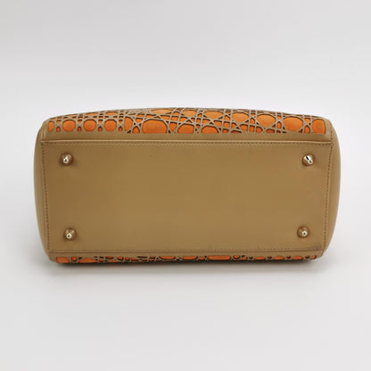 Lady Dior Medium Lambskin Suede Logo