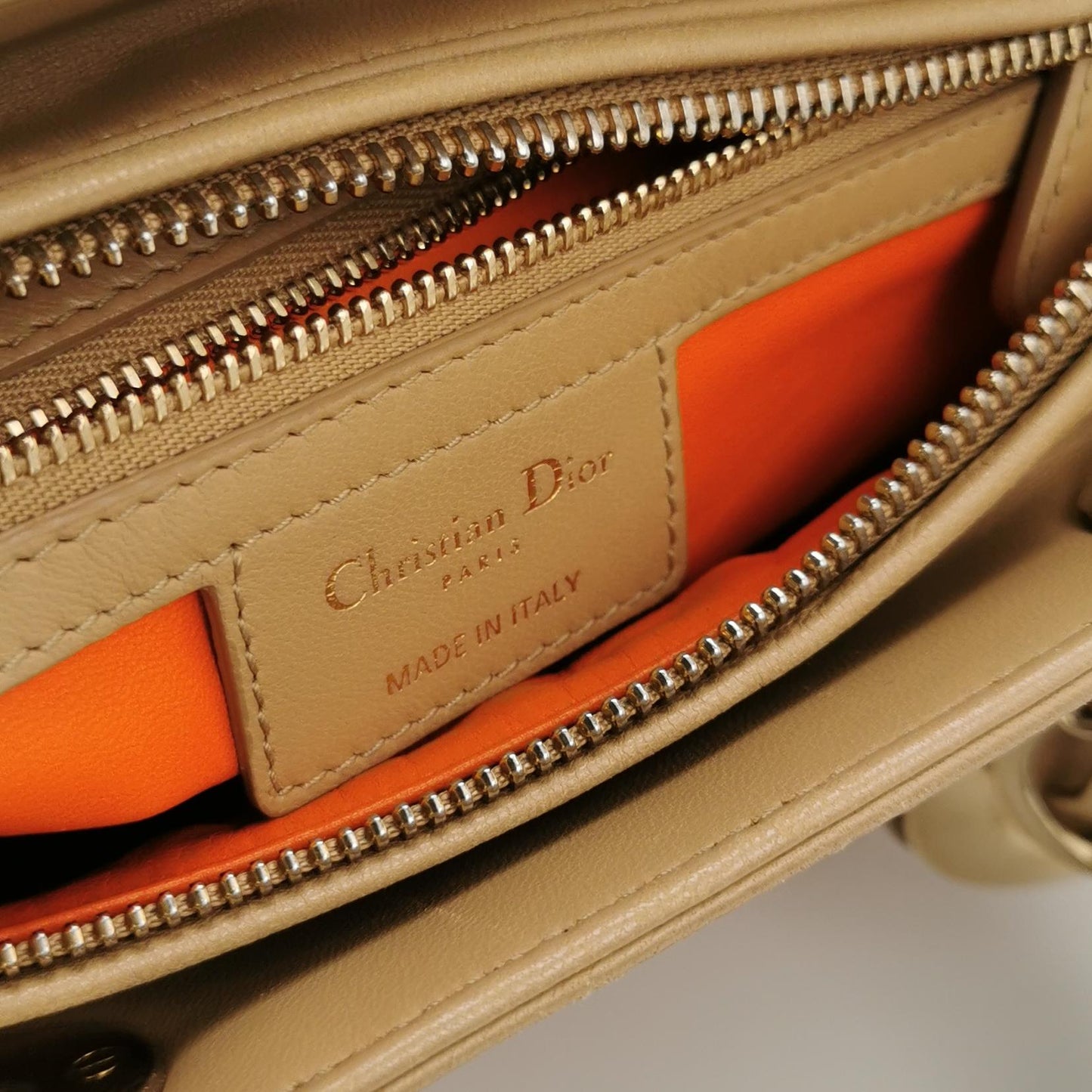 Lady Dior Medium Lambskin Suede Logo