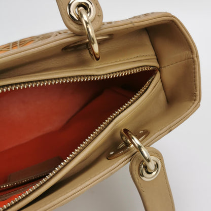 Lady Dior Medium Lambskin Suede Logo