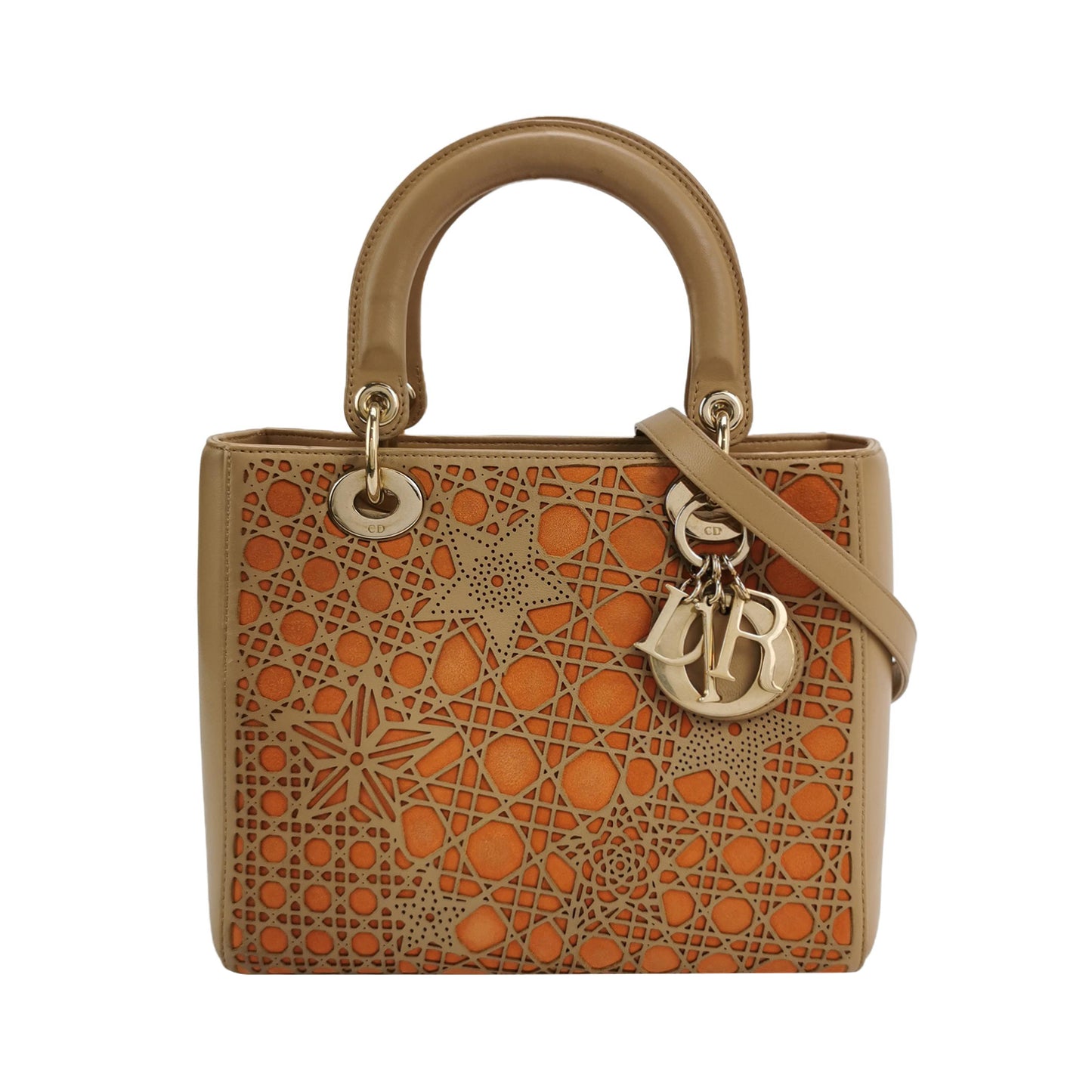 Lady Dior Medium Lambskin Suede Logo