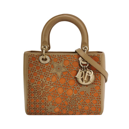 Lady Dior Medium Lambskin Suede Logo
