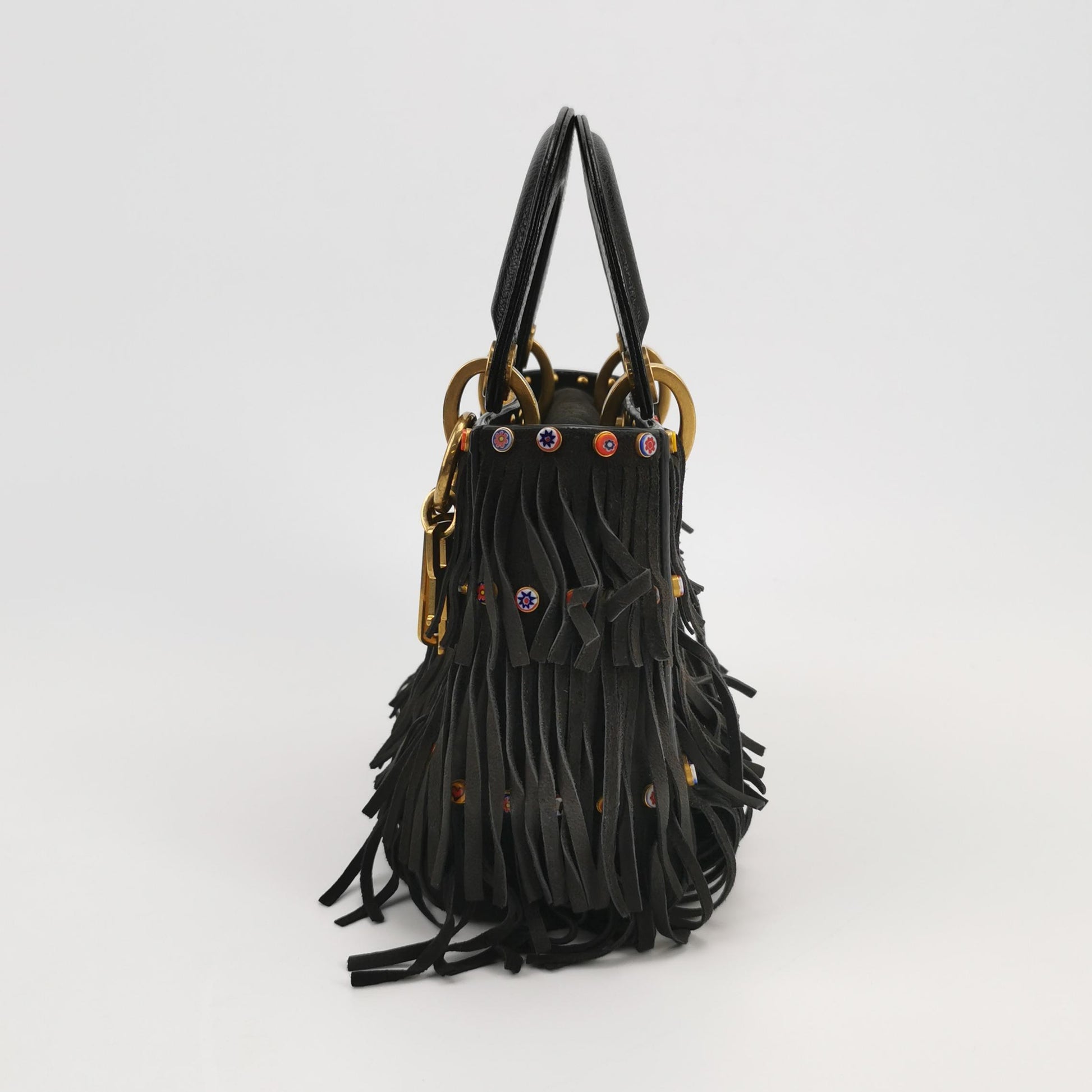 Lady Dior Lambskin Suede Logo