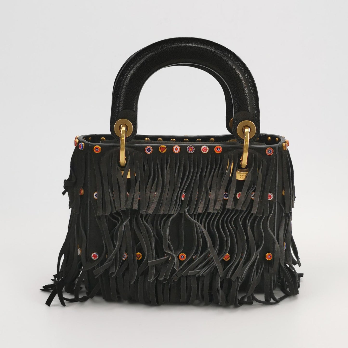 Lady Dior Lambskin Suede Logo