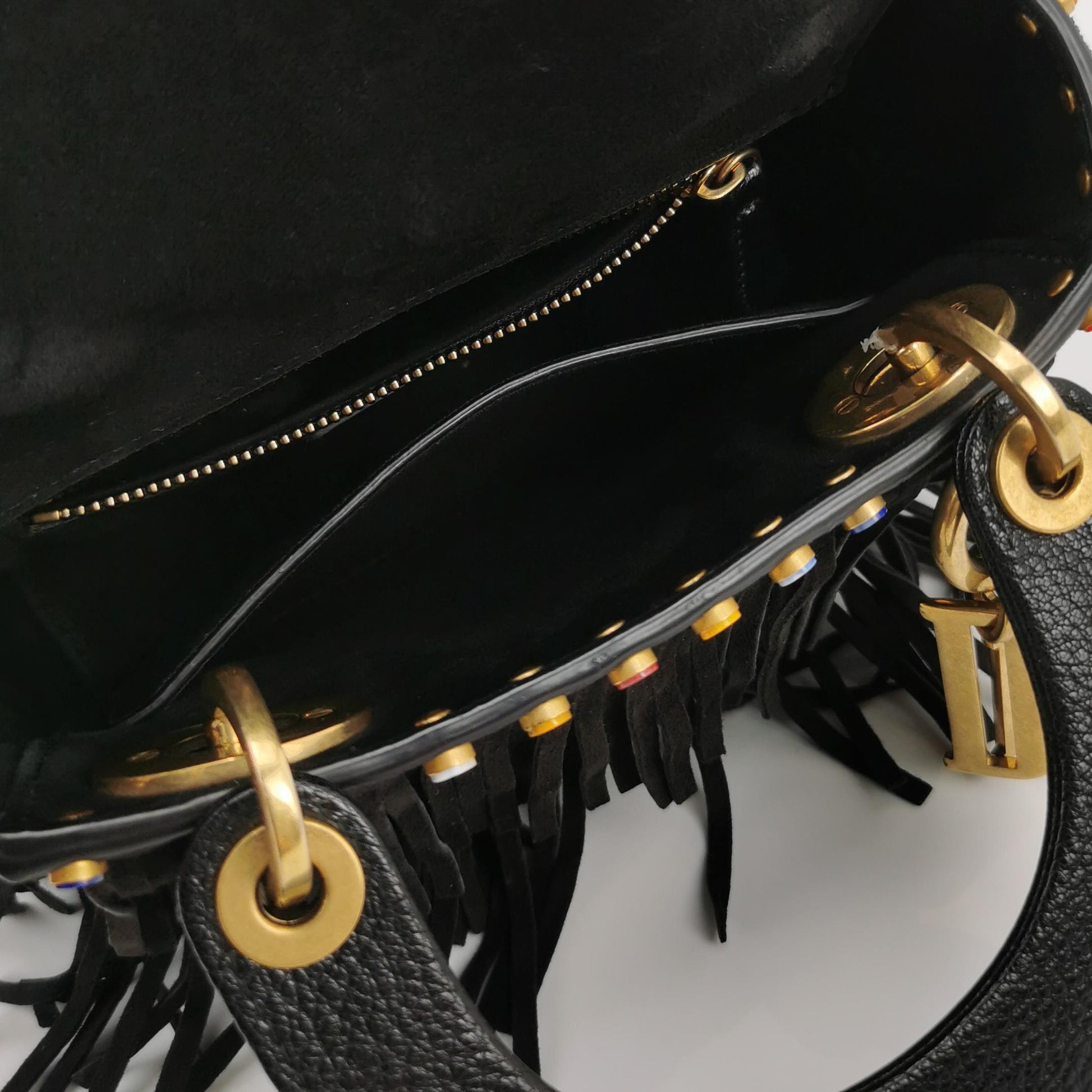 Lady Dior Lambskin Suede Logo