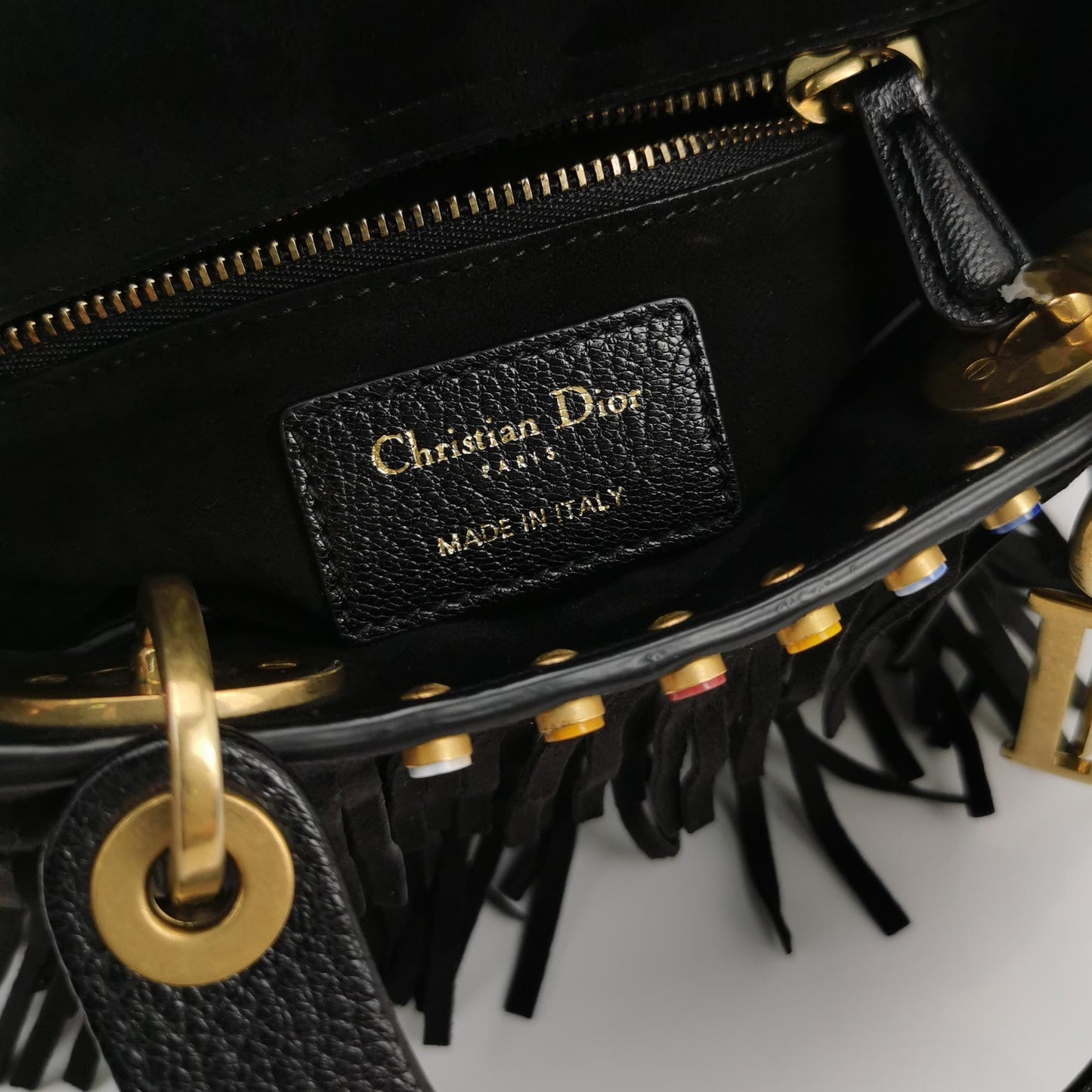 Lady Dior Lambskin Suede Logo