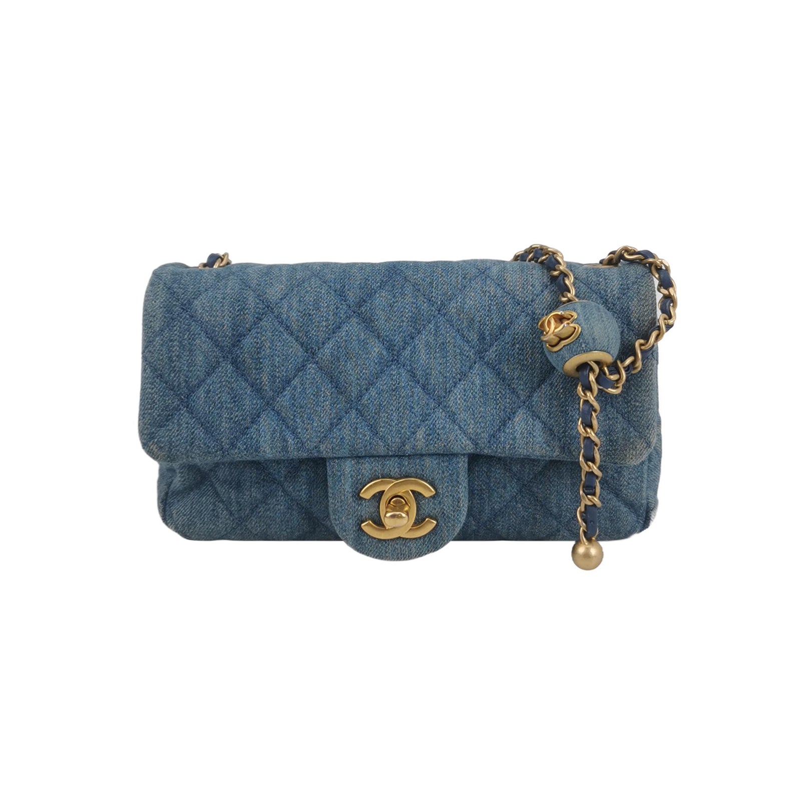 Classic Flap Seasonal limited Edition Mini Denim Denim Gold CC turn-lock