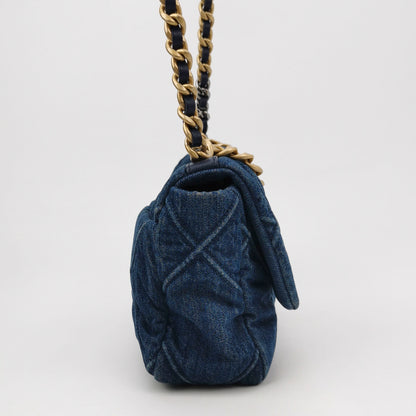 19Bag Small Denim quilted CC turn-lock