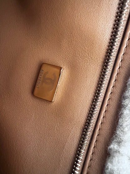 Chanel embroidered shearling 19bag