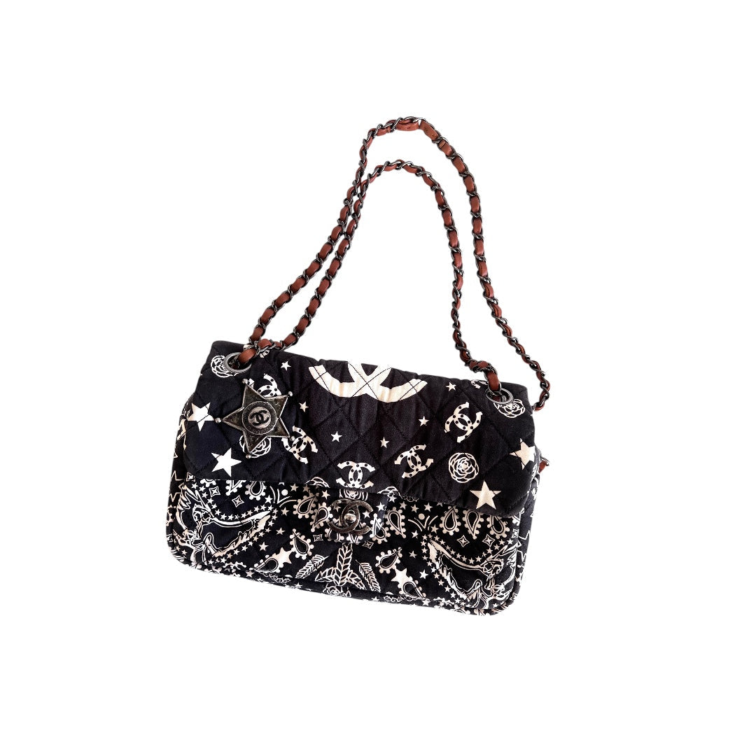 Chanel Paris-Dallas Bandana Flap Bag Quilted Canvas Medium