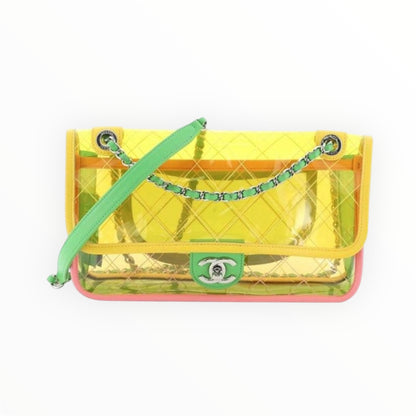 Chanel 18S Coco Splash Pastel Rainbow PVC Medium Flap Bag