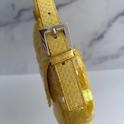 Vintage Fendi Yellow sequin Baguette