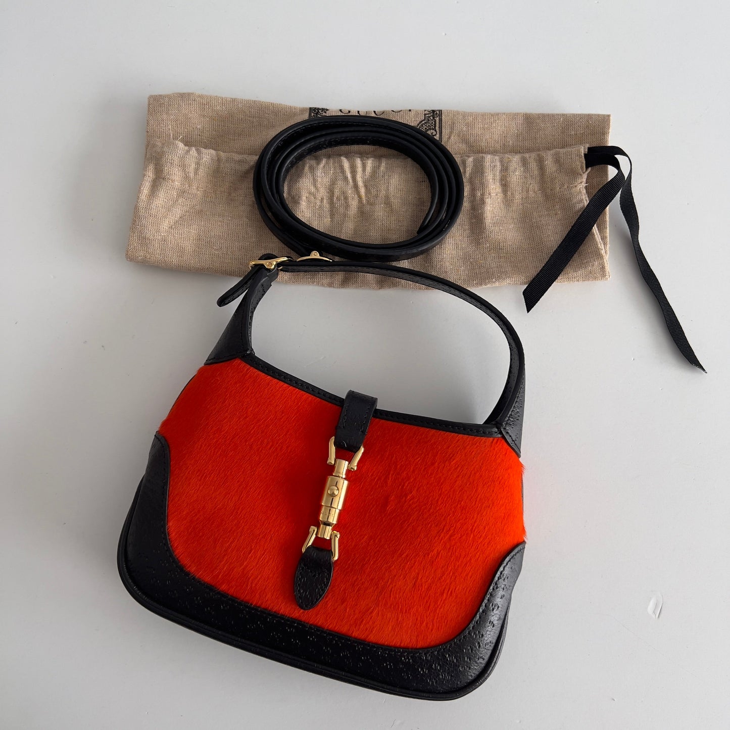 Gucci Mini Calf Hair Jackie 1961 orange