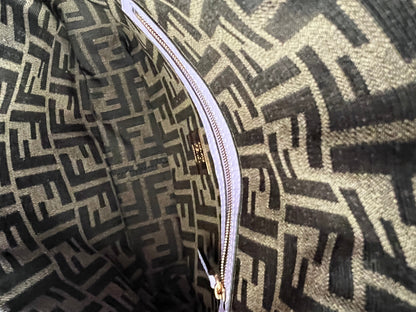 Fendi violet raffia FF baguette
