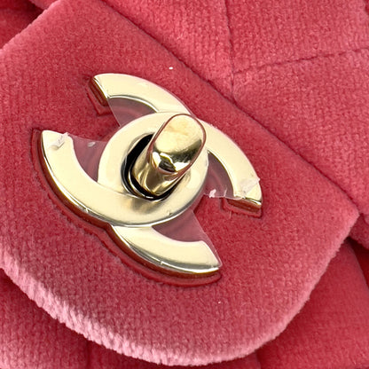 NWOT! Chanel pink velvet mini rectangle flap bag