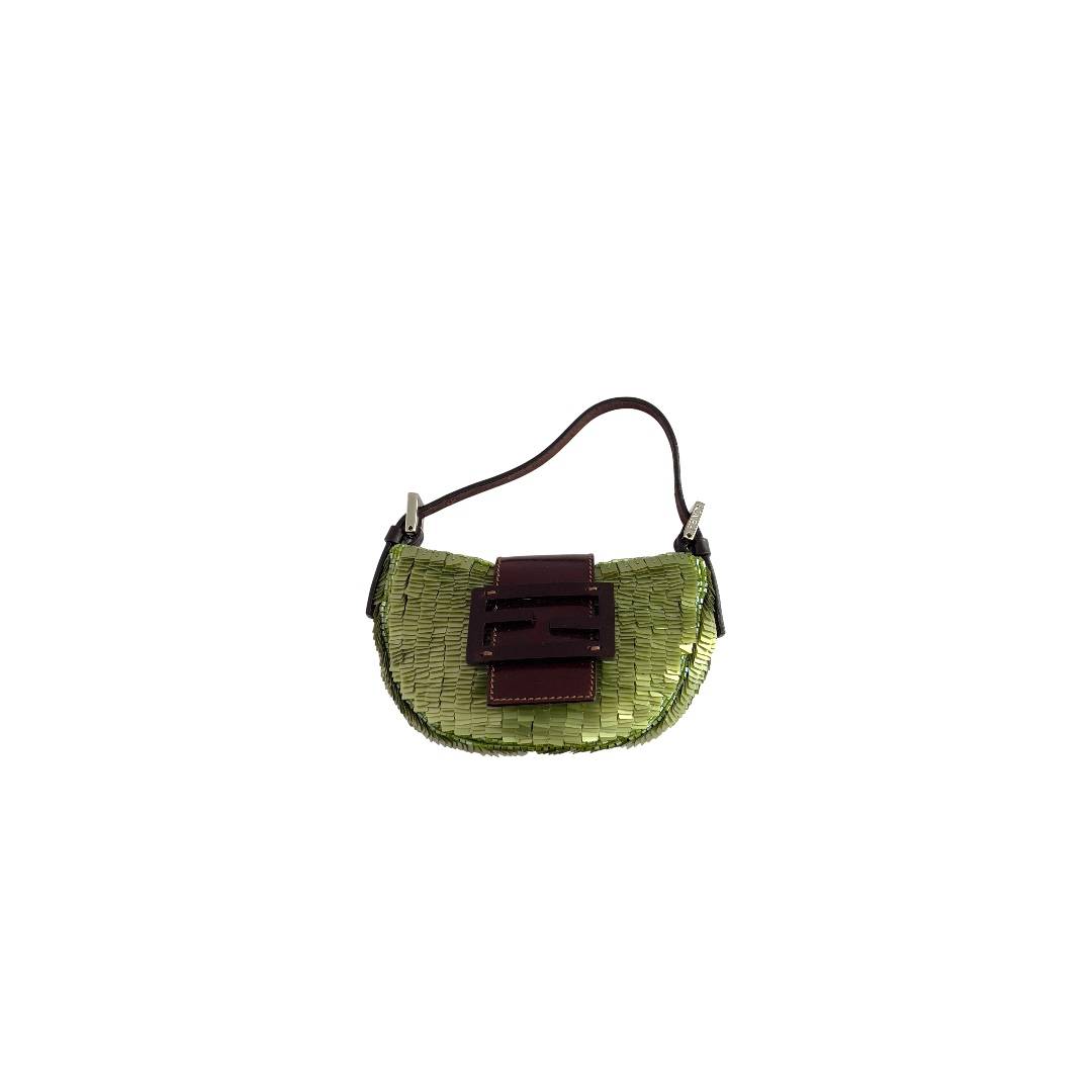 vintage Fendi green sequin croissant