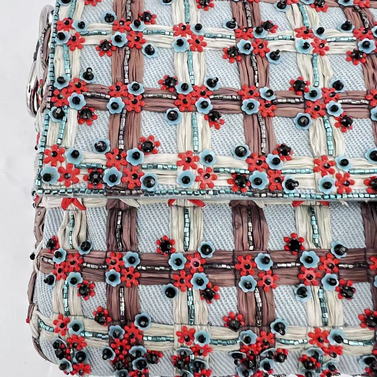 Fendi Baguette new style multicolor embroidered silver hardware shoulder bag