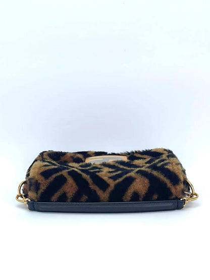 Fendi Mini FF Shearling Baguette