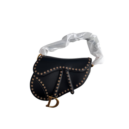 NWOT! Dior black studs saddle bag from 2024 collection