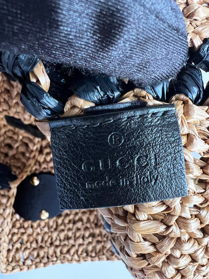Gucci Small GG Marmont Raffia woven tote