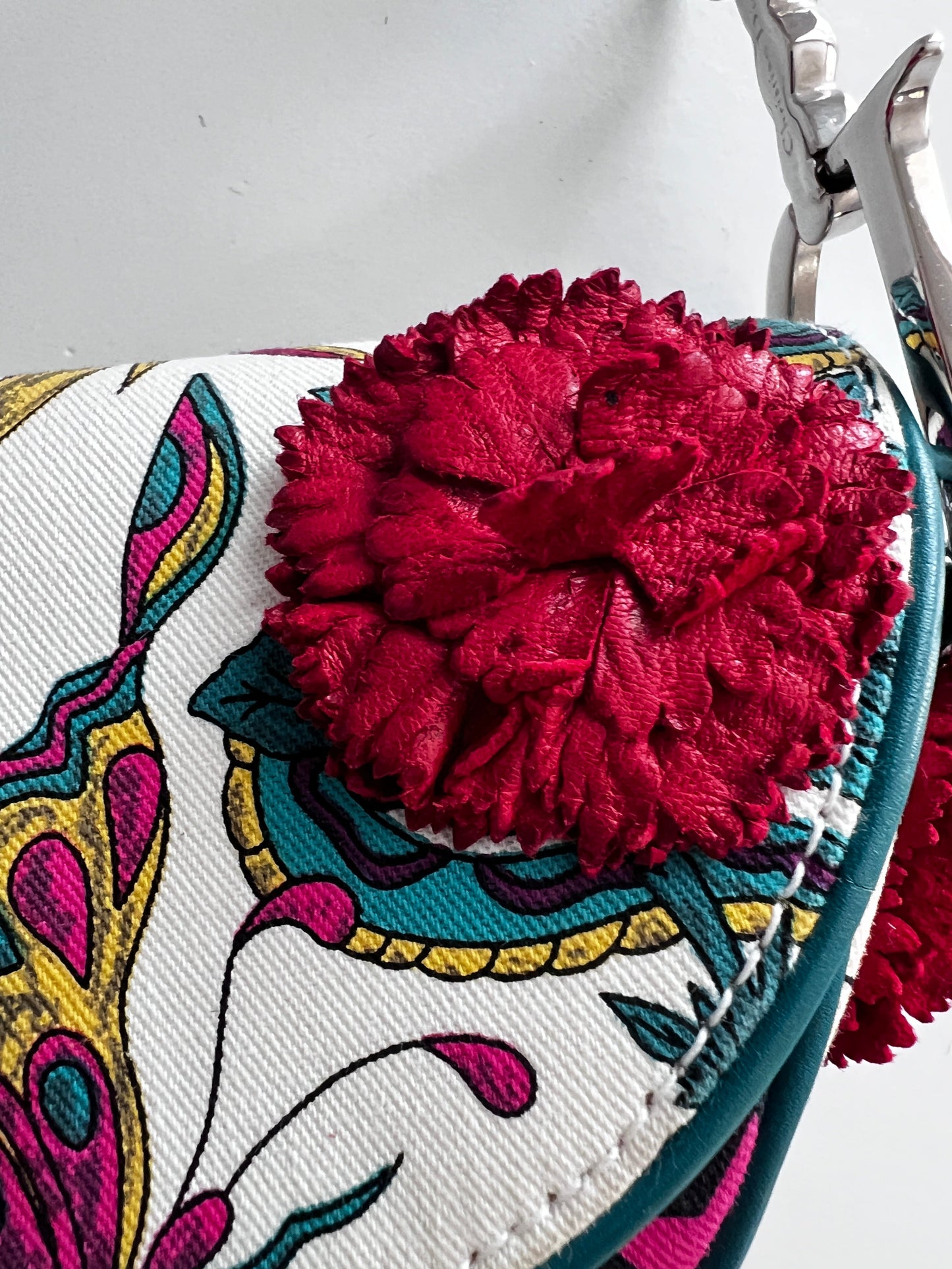 Vintage Dior Limited Edition “John Galliano Loves” Canvas Saddle Bag