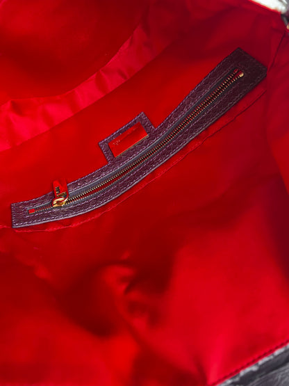 Fendi embroidery beaded zucca baguette