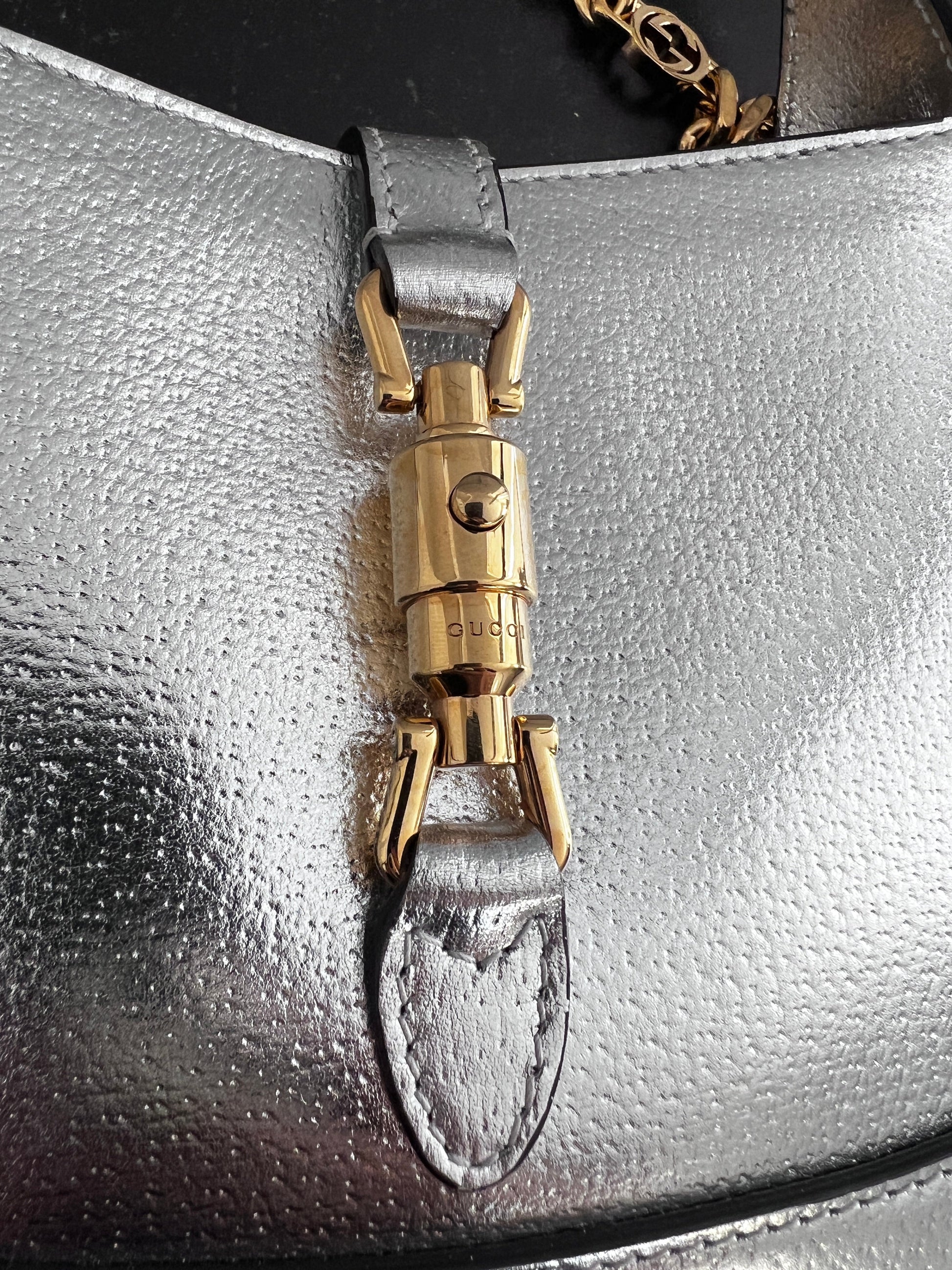 Gucci silver mini jackie1961 with chain